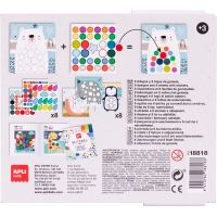 Apli Juego de Gomets Oso - 8 Laminas Ilustradas de 200G - 8 Hojas de Gomets Removibles Geometricos - Libro Guia con Ejemplos - A