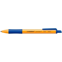 Stabilo Pointball Boligrafo Retractil, Punta de 1mm, Tinta de Aceite, Grip Azul