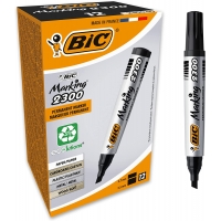 Bic Marking 2300 Ecolutions Rotulador Permanente, Punta Biselada, Trazo 3,7-5,5mm, Tinta base alcohol, Seca rápido, Negro
