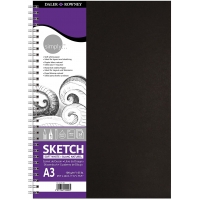 Daler Rowney Simply Cuaderno de Dibujo A3 Cubierta Rigida con Encuadernacion en Espiral 100g/m2 Color Blanco
