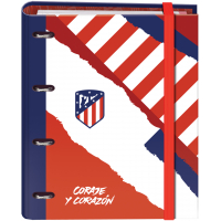 Dohe Atletico de Madrid Coraje y Corazon Carpeta de 4 Anillas A4 con Recambio de 100 Hojas, 4 Separadores