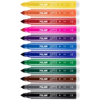 Milan Pack de 12 Rotuladores Super Lavables Maxi, Punta Conica 7.5mm