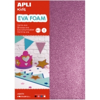 Apli Goma Eva Purpurina A4 4 Hojas - Blanco, Negro, Rojo y Azul - Ideal para Manualidades y Decoracion