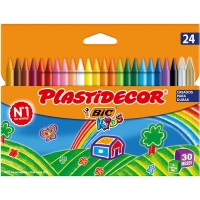 Bic Kids Plastidecor Caja de 24 Lapices de Cera, No Mancha