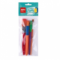 Apli Kids Paint & Fun Pack de 5 Pinceles, Medidas y Colores Surtidos