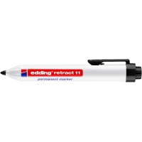 Edding Retract 11 Rotulador Permanente Retractil, Trazo entre 1.5 y 3mm, Seca rápido, Negro