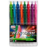 PACK 8 Boligrafos Uni-ball Jet Stream Sport Colores Boligrafo Retractil, Punta 0.7 mm, Secado Instantaneo, Colores Surtidos