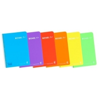 Enri Plus Cuaderno Espiral Cuarto Pautado 3.5 con Margen 80 Hojas 90gr Tapa Plastico Colores Surtidos