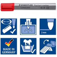 Pack de 4 Marcadores Staedtler Lumocolor Flipchart 356 Permanentes
