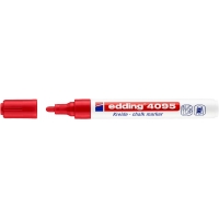 Edding 4095 Rotulador de Tiza Liquida, Trazo 2-3mm, Olor Neutro, Rojo