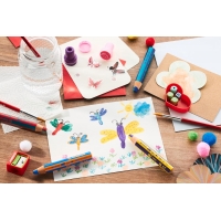 Stabilo Woddy 3 en 1 Duo Pack de 10 Lapices de Colores + Sacapuntas, Mina 2 Colores XXL 10mm, Lapiz de Color, Cera Acuarela,