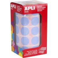 Apli Gomets Redondos Ø 20mm Azul Claro - 59 Hojas Pretroqueladas - 1770 Gomets por Rollo - Ideal para Escuelas y Talleres Infant