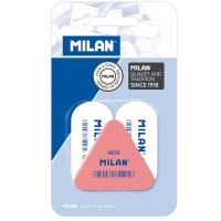 Milan - Pack de 2 Gomas de Borrar 1018 Ovaladas Blancas + 1 Goma de Borrar 4836