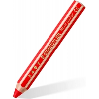 Staedtler Noris Junior Pack de 6 Lapices de Colores Extragruesos + Sacapuntas, 3 en 1, Lapiz, Cera y Acuarelable