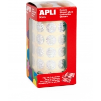 Apli Gomets Redondos Holograficos - Tamaño Ø 15mm - Adhesivo Permanente - 59 Hojas Pretroqueladas - Desarrolla la Psicomotricida