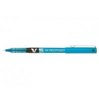 Pilot Boligrafo de tinta liquida V5 HI-Tecpoint Rollerball, Punta fina de aguja 0.5mm, Trazo 0.3mm, Azul Claro