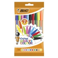 PACK 10 Bic Cristal Multicolour, Punta 1.6mm, Trazo 0.42mm