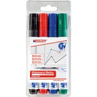 Edding 660 Pack de 4 Rotuladores para Pizarra Blanca, Trazo entre 1.5 y 3mm, Seca rápido, Varios colores