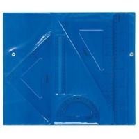 Maped Estuche de Reglas (Reglas de 30cm. y 15cm, Escuadra de 20cm, Cartabon de 25cm, y Transportador de 12cm)