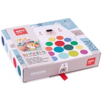 Apli Juego de Gomets Oso - 8 Laminas Ilustradas de 200G - 8 Hojas de Gomets Removibles Geometricos - Libro Guia con Ejemplos - A