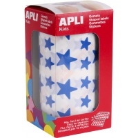 Apli Gomets Estrella Azul - 12.5mm y 19.5mm - Adhesivo Permanente - 59 Hojas Pretroqueladas - 2.360 Gomets por Rollo