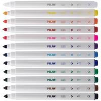 Milan Pack de 11 Rotuladores Borrables + 1 Rotulador Borrador, Punta Conica 5mm