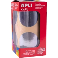 Apli Gomets Redondos Plata Metalizado - Ø 45mm - 354 Gomets por Rollo - Desarrolla Psicomotricidad Fina y Varias Capacidades y H