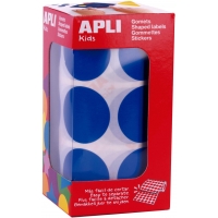 Apli Gomets XL Redondos Azules - Ø 33mm - Adhesivo Permanente - 708 Gomets por Rollo - Ideal para Desarrollar Habilidades