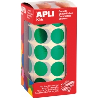 Apli Gomets Redondos Ø 20mm Verde Metalizado - 59 Hojas Pretroqueladas - Adhesivo Permanente - Normas EN-71 y FSC - Adhesivo Bas
