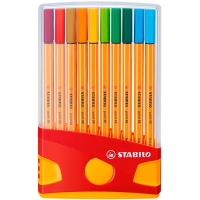 Stabilo Point 88 Pack de 20 Rotuladores de Punta Fina de Fibra, Trazo de 0.4mm, Varios colores