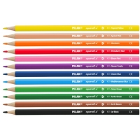 Milan Pack de 12 Lapices Triangulares de Colores Acuarelables + Pincel, Mina 2.9mm