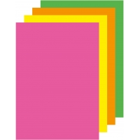 Papel A4 Colores Surtidos Fluorescente. 500 Hojas