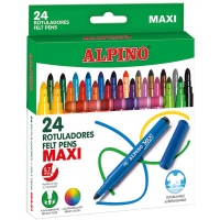 Alpino Pack de 24 Maxi Rotuladores Gruesos, Punta de 6mm