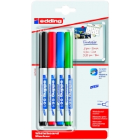 Edding 661 Pack de 4 Rotuladores para Pizarra Blanca, Trazo 1-2mm, Tinta Pigmentada,