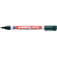 Edding 400 Rotulador Permanente, Trazo 1 mm, Seca rápido, Negro