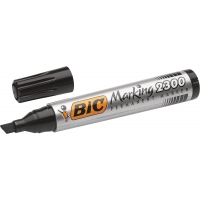Bic Marking 2300 Ecolutions Rotulador Permanente, Punta Biselada, Trazo 3,7-5,5mm, Tinta base alcohol, Seca rápido, Negro