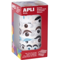 Apli Gomets Ojos de Colores - 23 Formas Diferentes - 30 Hojas Pretroqueladas - 1380 Gomets por Rollo