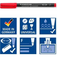 Pack de 10 Rotuladores Staedtler Lumocolor 318 C10 Permanentes, Trazo de 0.6mm