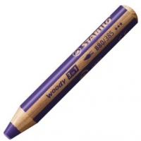 Stabilo Woddy 3 en 1 Arty Pack de 6 Lapices de Colores + Sacapuntas, Lapiz de Color, Cera y Acuarela, Todo en Uno, Mina XXL 10