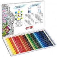 Alpino Color Experience Pack de 36 Lapices Acuarelables, Mina de 3,3mm Resistente y Acuarelable, Ideal para Difuminar