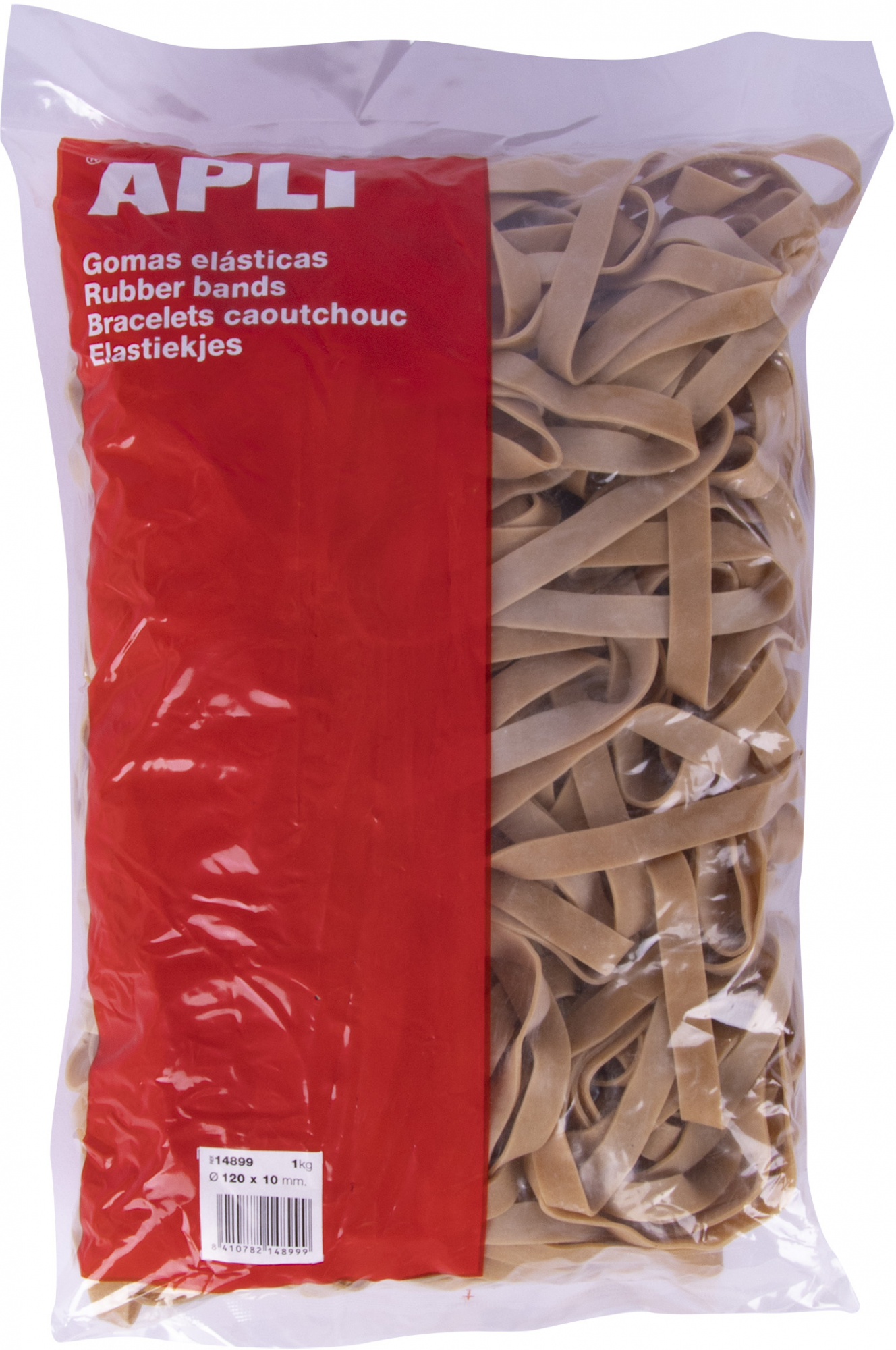 Apli Gomas Elasticas ANCHAS de 12cm. Bandas elasticas. Bolsa de 1Kg