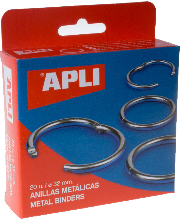 Apli Pack de 20 Anillas Metalicas Articuladas diametro 32 mm