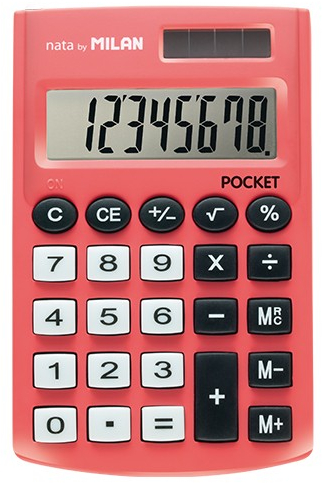 Milan Pocket Calculadora 8 Digitos, Bolsillo, Rojo