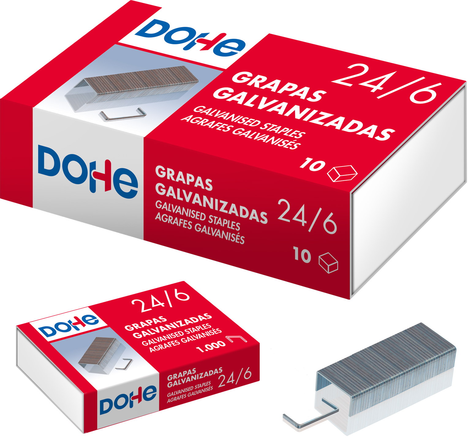 Dohe Caja de 1000 Grapas 24/6 Galvanizadas