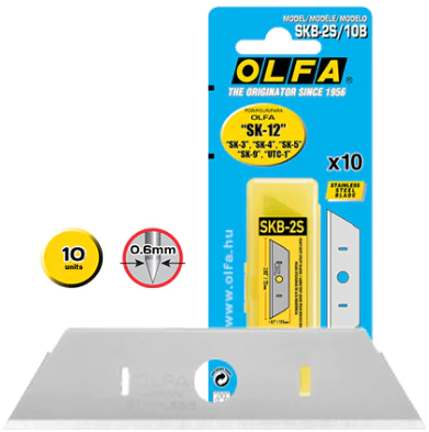 Olfa Pack de 10 Cuchillas de Respuesto para Cutters Olfa SK-12, SK-4, SK-5, SK-9 y UTC-1, Acero Inoxidable