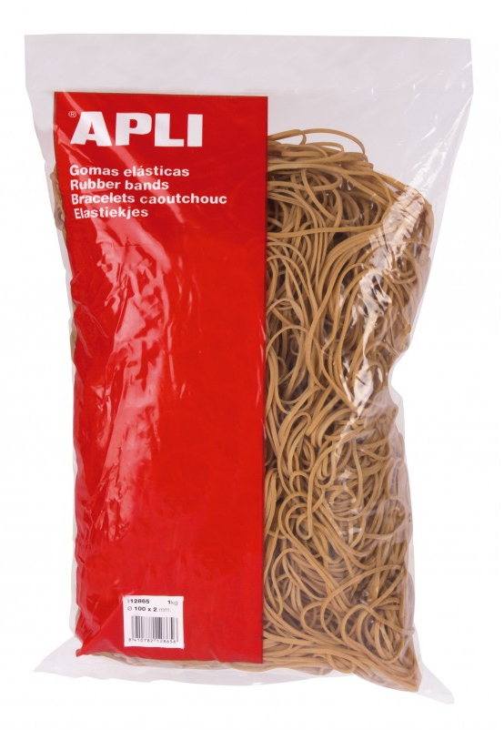 Apli Gomas Elasticas de 10cm. Bolsa de 100gr