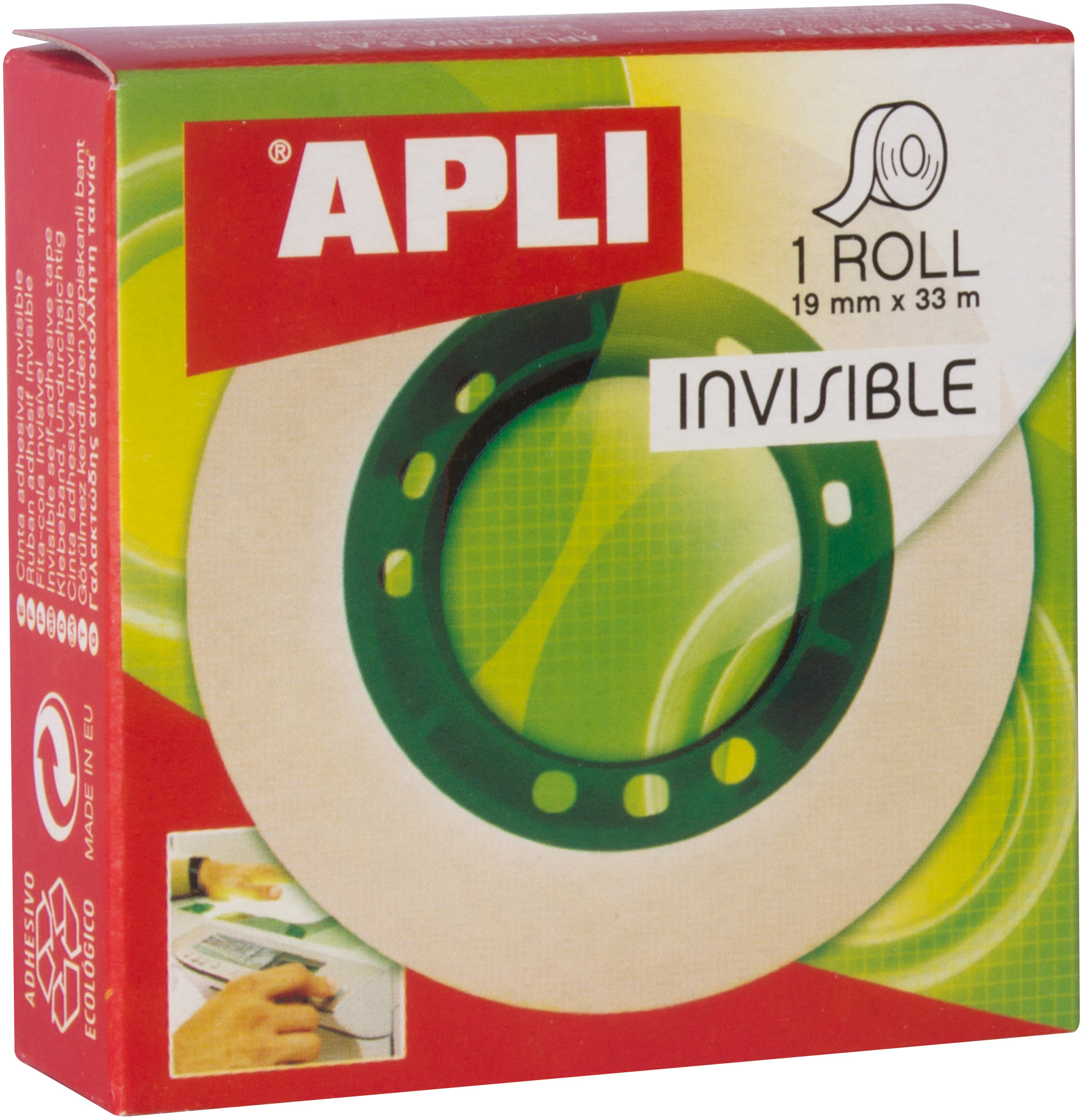Apli Cinta Adhesiva Invisible 19mm x 33m, Transparente
