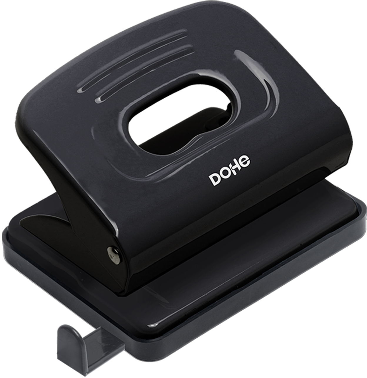 Dohe Taladro Perforador Metalico, Hasta 16 Hojas, Guia y Deposito, Negro