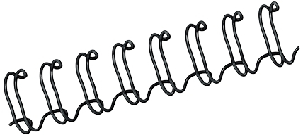 Fellowes Wire Pack de 100 Espirales Dobles Metalicas 10mm, Hasta 80 Paginas, Negro