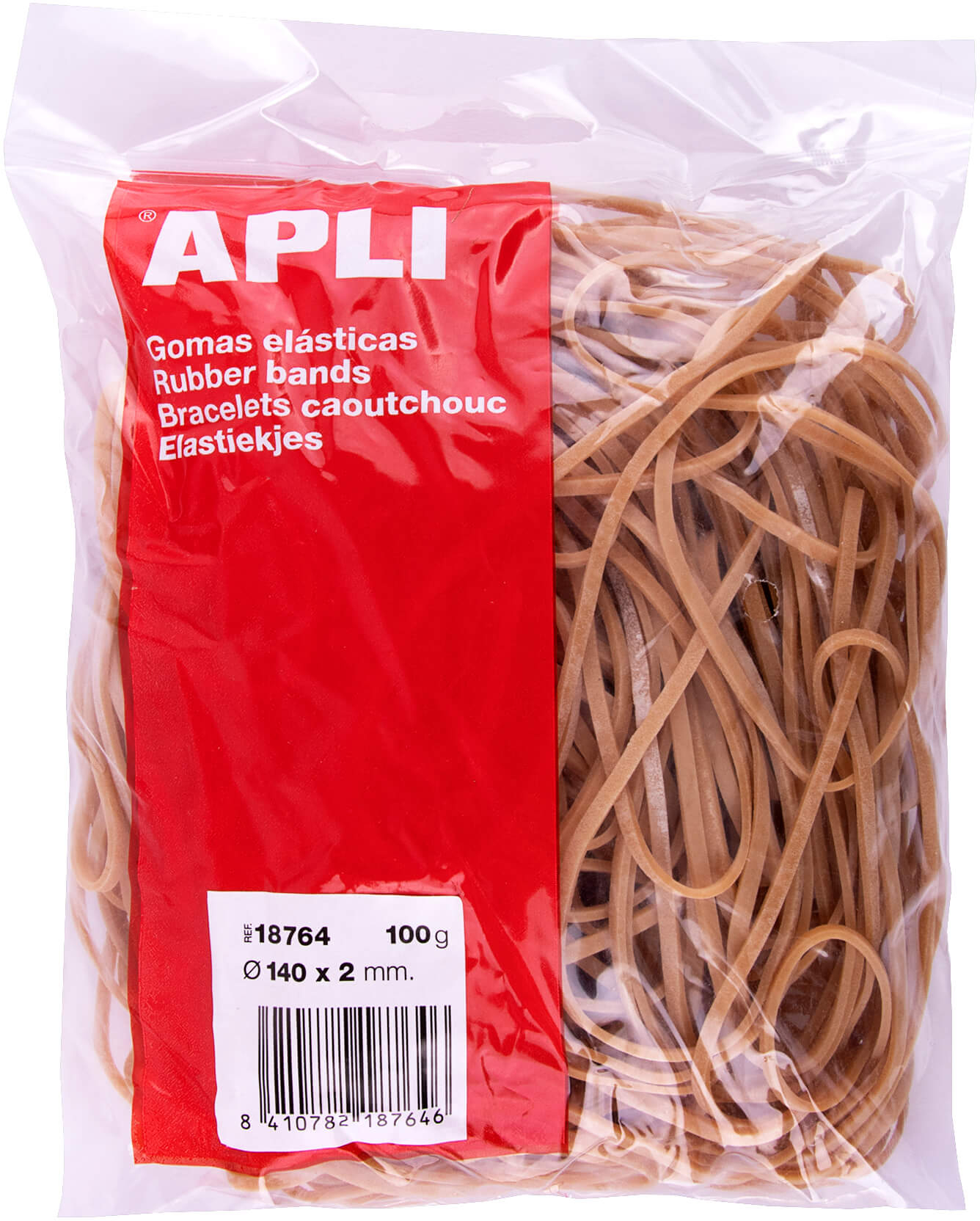 Apli Gomas Elasticas de 14cm. Bolsa de 100gr